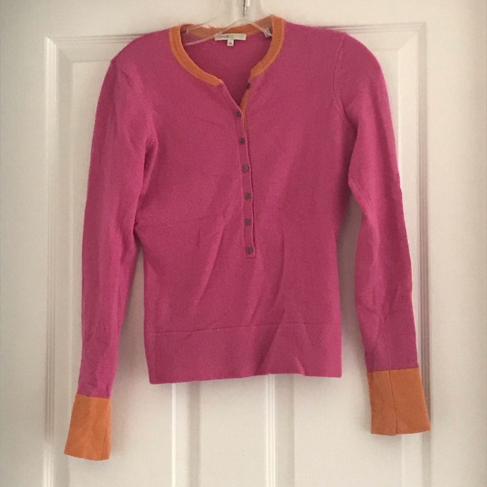 Vince 100% Cashmere Colorblock Sweater Sz XS